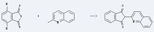 C.I. Solvent yellow 33 is prepared by reaction of 2-methyl-quinoline with phthalic acid anhydride.